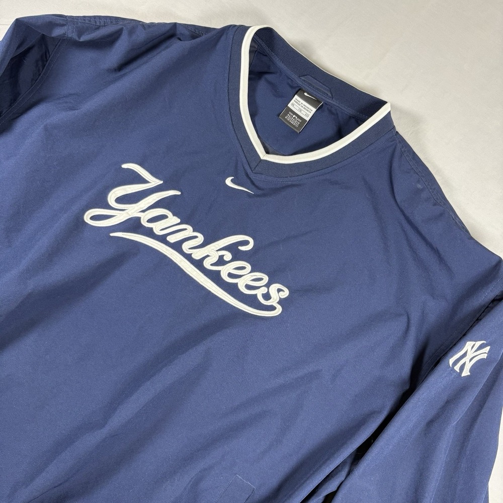 Vintage Y2K Nike New York Yankees Center Swoosh Dugout Pullover Jacket Mens XXL - Picture 2 of 14